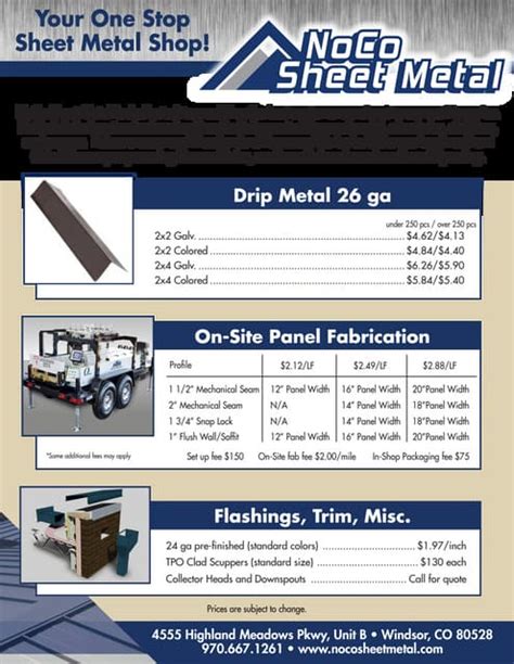 noco sheet metal|NOCO Metals – Northern Colorado Metal Works.